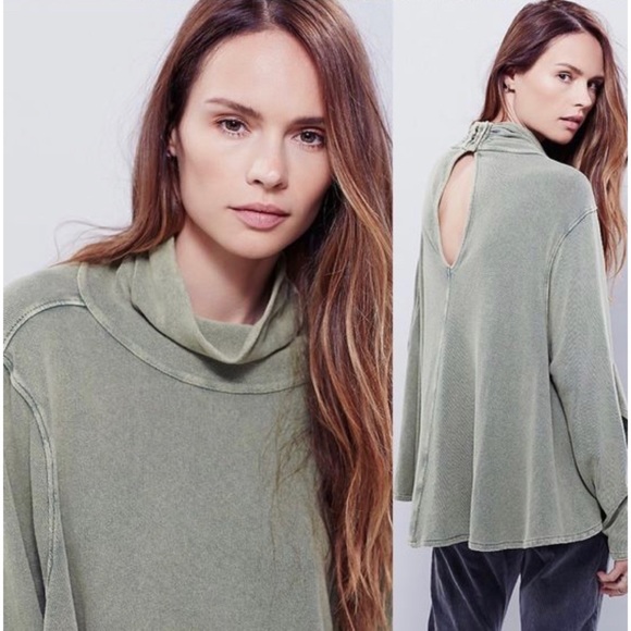 Free People New Romantics acid wash black top - Picture 2 of 7